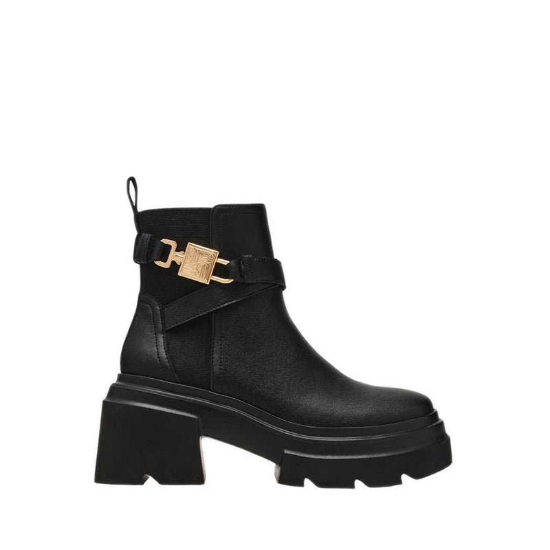 BUCKLED IN BLACK ACTION LEATHER